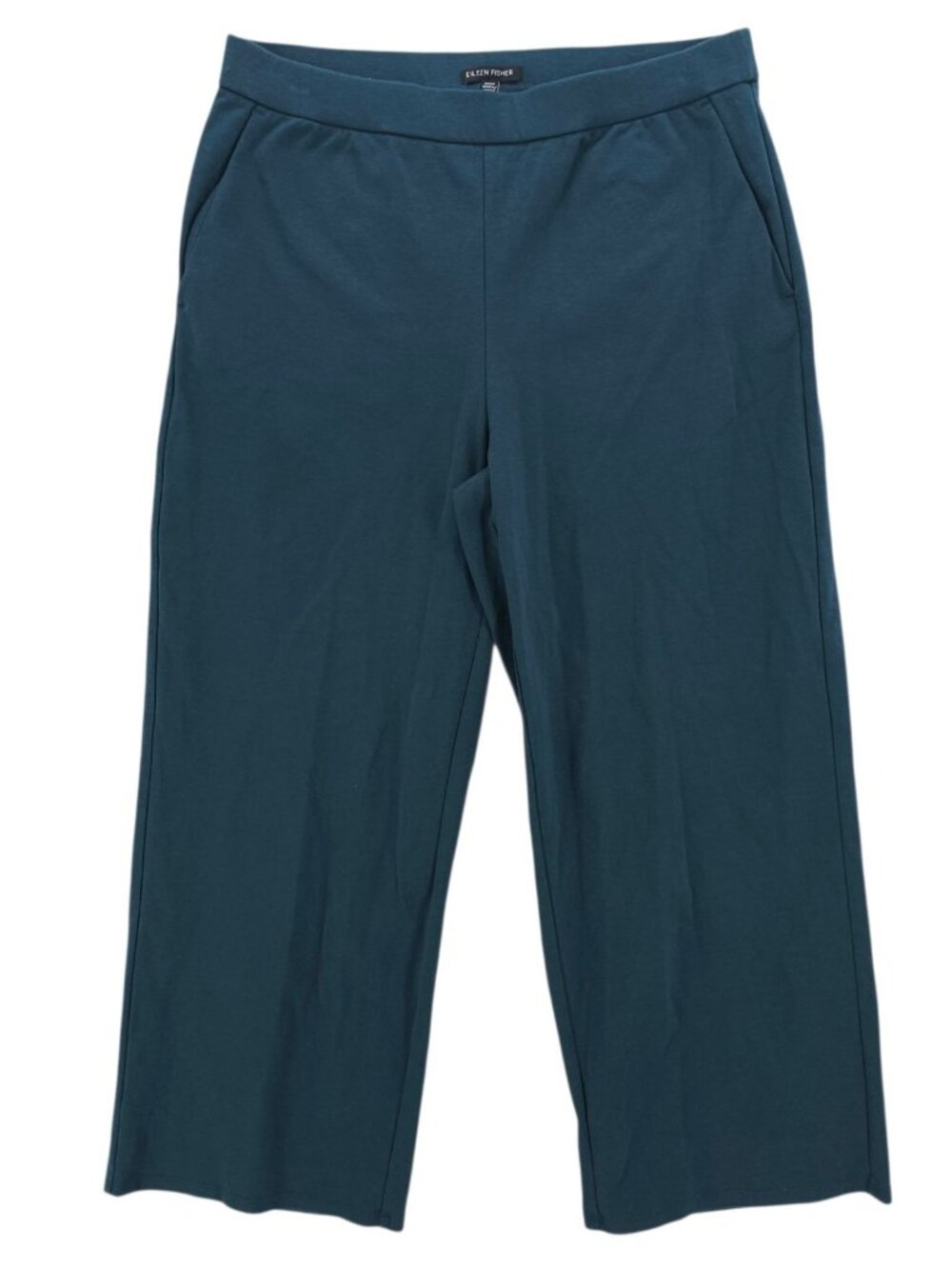 EILEEN FISHER Blue Casual Lounge Sweat Pants Wide Leg High Waisted MEDIUM